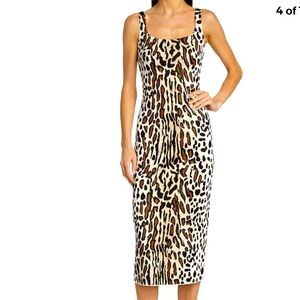 St.John Margay Animal Print Dress new 10